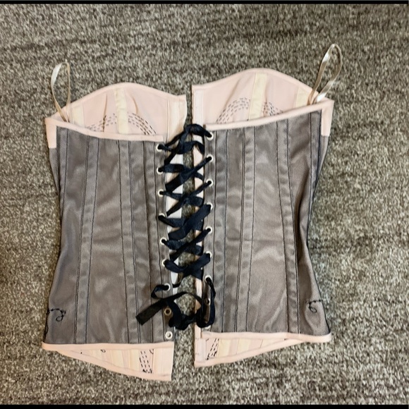 C R Premium Bustier corset lace up Sexy Burlesque lingerie style small medium - Picture 6 of 14